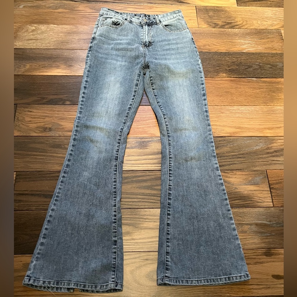 PLT flare high rise jeans